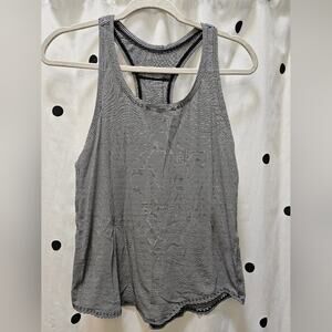 Lululemon black and white striped racer back athletic tank